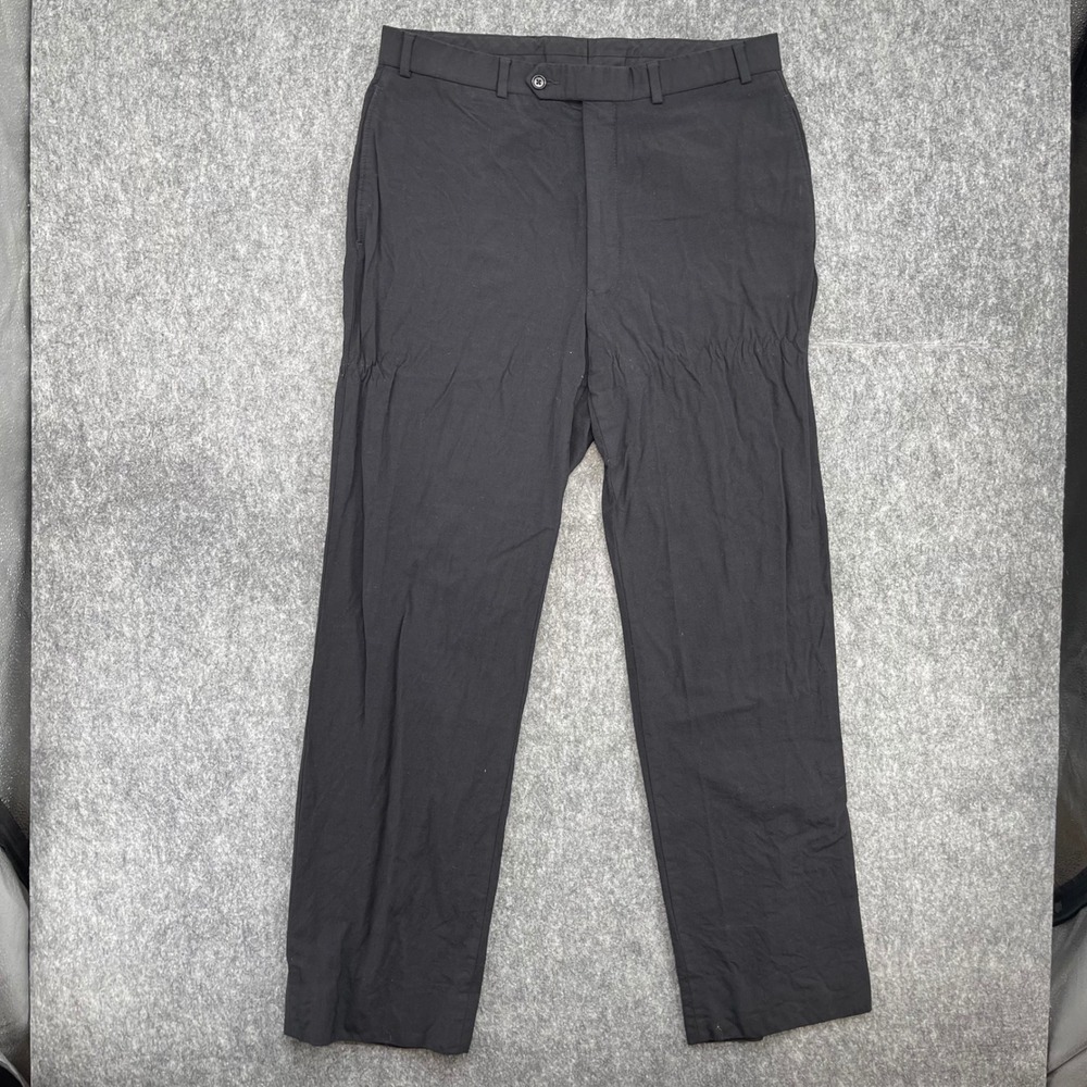 Brooks Brothers 346 Pants Black Mens 34x31 Stretch Wool Blend Dress